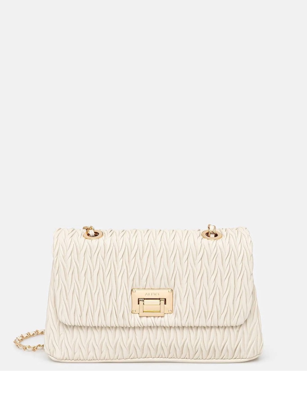 ALDO Simkee Quilted Cream Chain Shoulder Bag - Picture 6 of 7